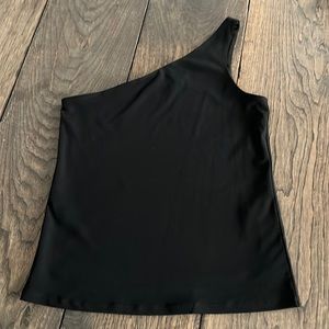 Halston one shoulder tank